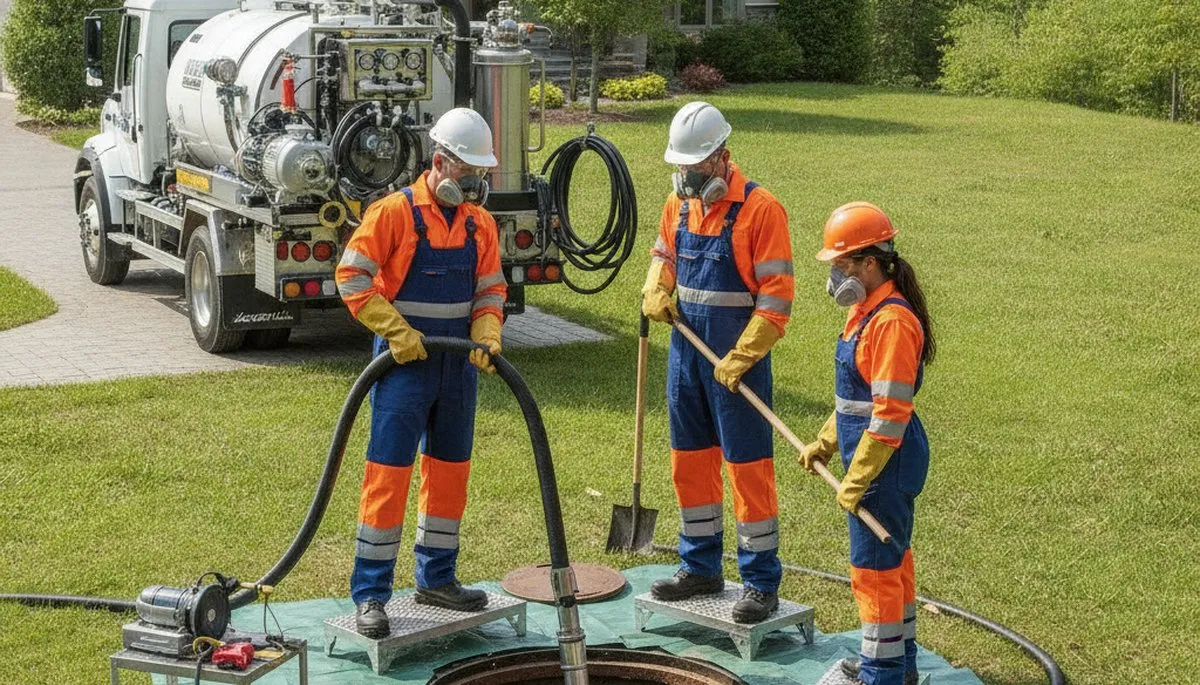 Septic tank cleaning service truck for Savannah, GA homes by On Call Plumbers