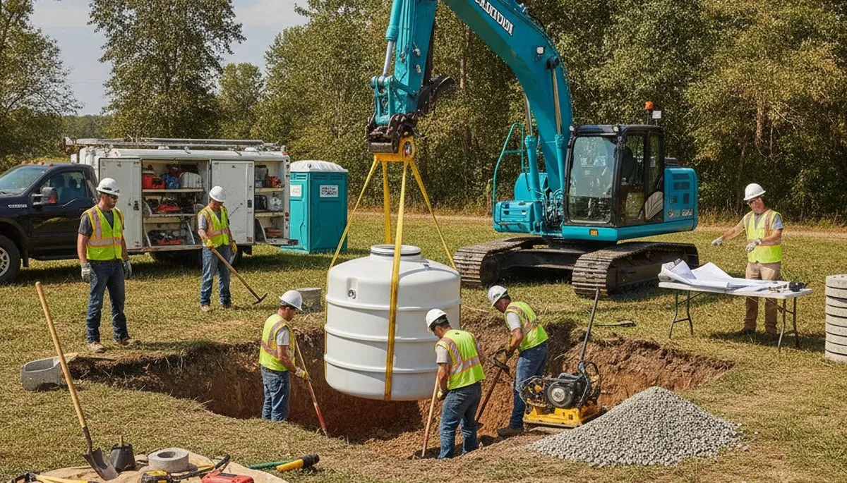 Savannah, GA plumber installs septic tank system for local homes during service call