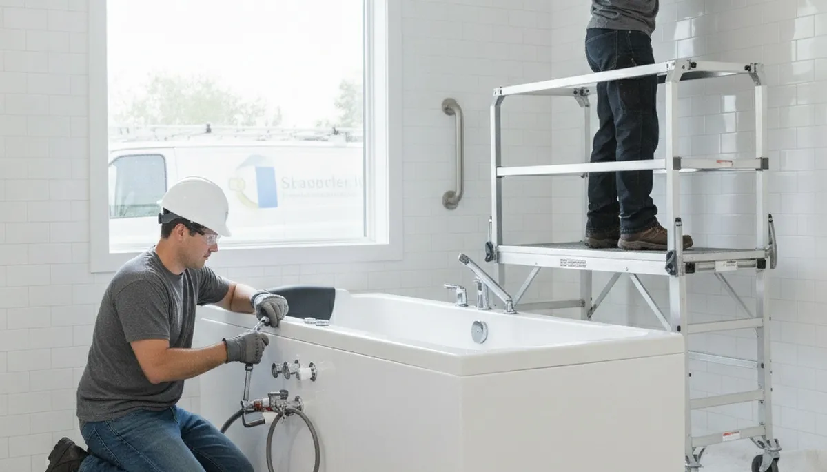 Walk-in tub installation by Savannah, GA plumbers for safe, accessible home bathing